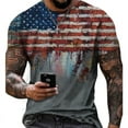 thumbnail image 4 of Caqnni American Flag T-Shirts for Mens Patriotic Shirt USA Flag Stars Stripes Print T-Shirt 4th of July Tee Tops Mens Shirts(Red,3XL), 4 of 4