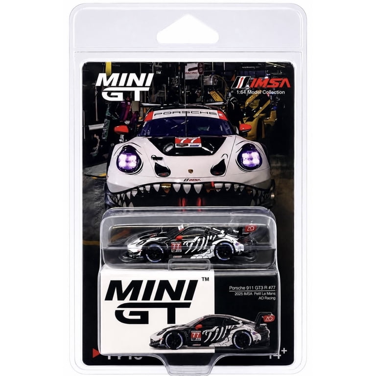 Mini GT Skeleton Rexy Porsche 911 GT3 R #77 AO Racing 2025 IMSA