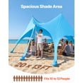 thumbnail image 2 of VEVOR Beach Tent Sun Shelter, UPF50+ Sun Protection, 9.2 ft Tall, 20 x 13 ft, Easy Pop Up Beach Canopy with Sandbags, Stability Poles, Sand Shovels, Portable Shade for Family Outings, Camping,Fishing, 2 of 9