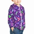thumbnail image 2 of Kids Zip Up Hoodie for Boys Girls Toddler - Pink Purple Butterfly Flower Lightweight Long Sleeve 5-6T Boys Girl Clothes, Sun Protection Windproof Jackets Hoodie Sweatshirt, 2 of 7