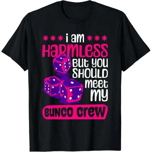 Funny Bunco Crew Dice Game Graphic T-Shirt Retro Social Club Apparel for Adults