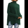 thumbnail image 1 of Suéter Holgado de Gran Tamaño para Mujer, Estilo Túnica Acanalada con Mangas Murciélago de Otoño. Verde Oscuro M, 1 of 9