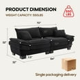 thumbnail image 3 of 84" Comfy Corduroy Sofa 2-Seater Deep Seating Loveseat with Pillows for Small Spaces, 3 of 9