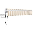 thumbnail image 2 of Awntech 16' x 10' Maui Left Motorized Patio Retractable Awning, Linen/White Stripe, 2 of 6