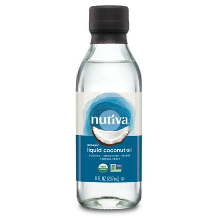 Nutiva Organic Liquid Fractionated Coconut Oil, 8 Oz, USDA Organic, Non-GMO