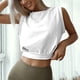 thumbnail image 2 of Top deportivo sin mangas de color liso para mujer - Camiseta corta para yoga y running, poliéster, transpirable - Ropa informal para hacer ejercicio, 2 of 8