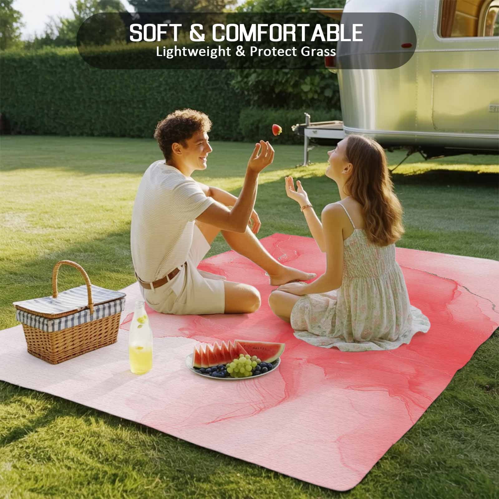 Outdoor Rug 3x5ft Abstract Ombre Pink Marble Large Area Rug White Modern Art Indoor Outdoor Carpet Outdoor Rugs Mats for Patio Camping,RV,Front Door, Outside Decor
