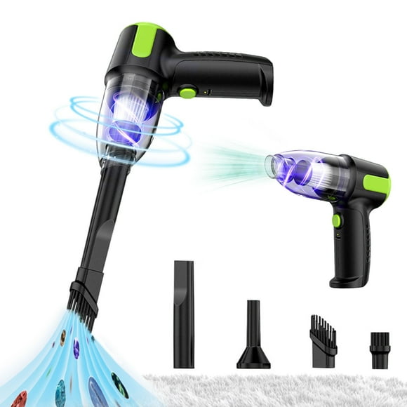 Aspiradora de mano para coche con gran potencia de succión, potente aspiradora para coche con múltiples accesorios y USB, portátil