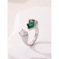 thumbnail image 3 of Emerald Elegant Copper Ring With Electroplating Finish Free Size Jewelry For Women Gift Ready Everyday Wear, 3 of 8