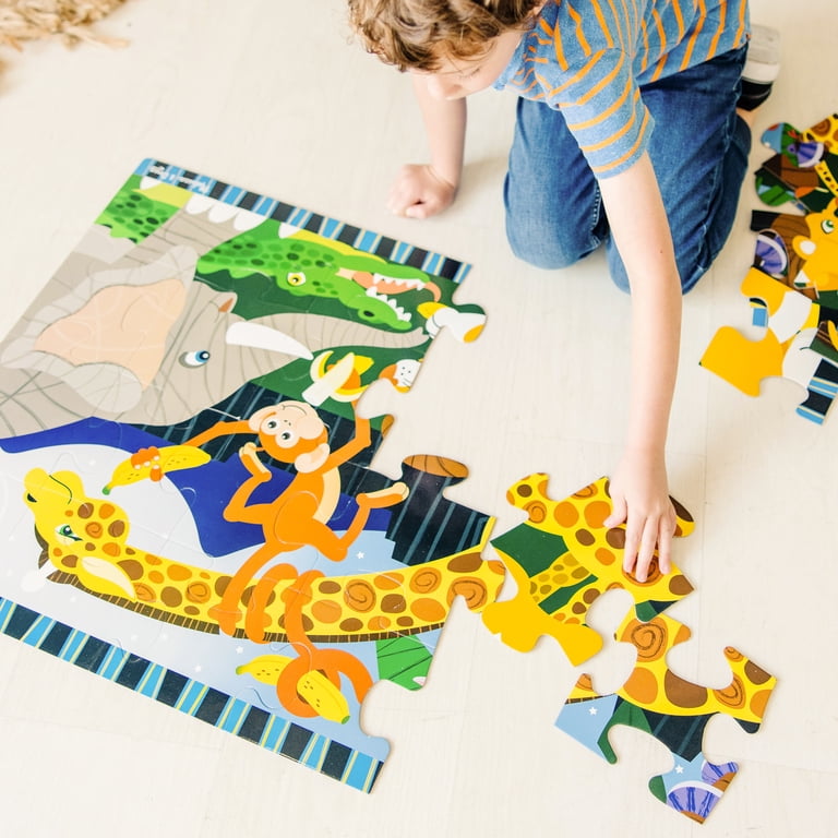 Melissa & Doug Safari Social Jumbo Jigsaw Floor Puzzle, 24 pcs