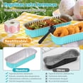 thumbnail image 4 of Juego de 50 Moldes para Hornear, Moldes Rectangulares de Aluminio de 200ml, Mini Moldes para Hornear Pan con Cucharas y Tapas, Moldes para Tartas para Magdalenas, Pastel, Minibrownie, 4 of 4