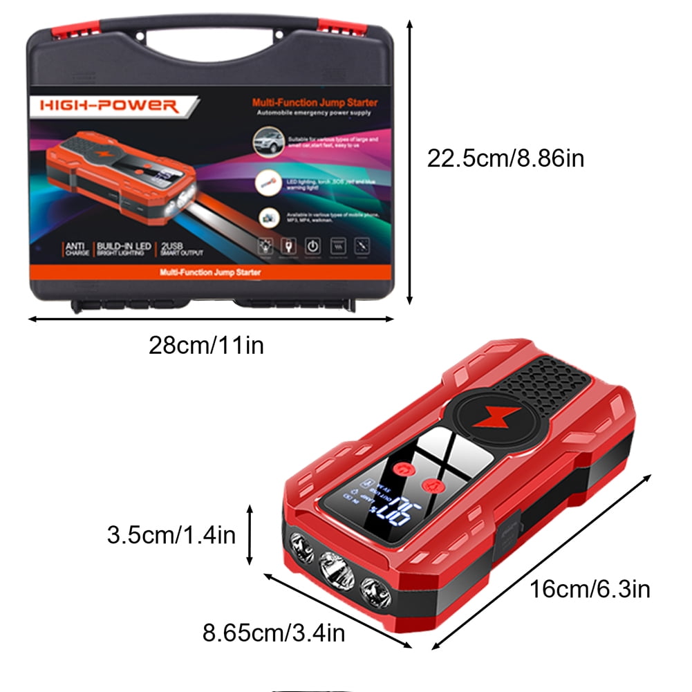 Car Jump Starter,5000A Peak 99800mAh Battery Jump Starter, 12V Car Battery Charger, Auto Battery Booster w/ LCD Display & 3 LED Modes, Portable Power Bank Charger