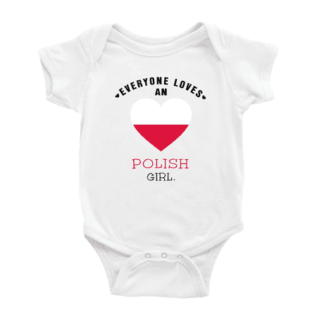 

Everyone Loves an Polish Girl Cute Baby Bodysuit Baby Clothes (White 3-6 Months)