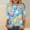 #156-Blue, variant on Wowcloth Womens Easter Print T-Shirt, Loose Fit Round Neck Three-Quarter Sleeve Pullover Top for Casual Everyday Wear