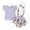 Purple, variant on Musuos Baby Girls Shorts Set, 3 6 12 18M Fly Sleeve T-shirt with Flower Print Suspender Shorts and Headband Summer Outfit