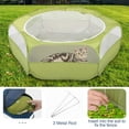 thumbnail image 5 of Small Animals Playpen, Waterproof Small Pet Cage Tent with Zippered Cover, Pawaboo Portable Outdoor Yard Fence with 3 Metal Rod for Kitten/Puppy/Guinea Pig/Rabbits/Hamster/Chinchillas, Green, 5 of 9