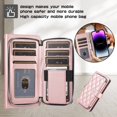 thumbnail image 3 of Dteck for Samsung Galaxy S24 Ultra Case Wallet Multi Zipper Purse with Card Holder Slots, Samsung S24 Ultra Flip Folio Case with Crossbody Wrist Strap for Women,Rosegold, 3 of 7