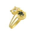 thumbnail image 3 of *RYLOS Simply Fun CAT Green Sapphire & Diamond Ring - September Birthstone. Great Ring for Pinky, Middle or Pointer Finger.*, 3 of 4