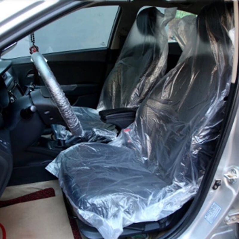 Ikemiter 100pcs Plastic Car Seat Universal Disposable Car Seat Covers For Dust Proof And Dirty Proof Auto Other Default Default