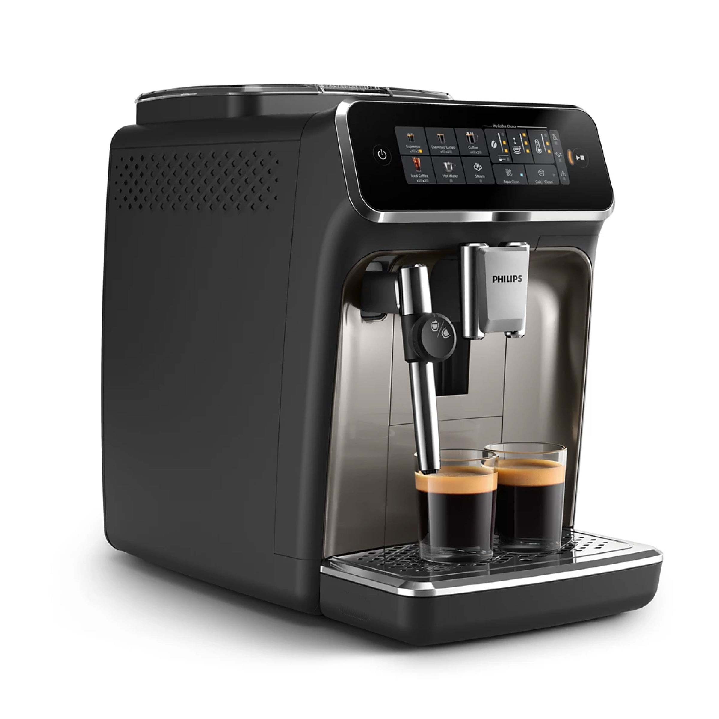 Restored Philips 3300 Automatic Espresso Machine, Black Chrome | 5 Recipes | EP3326/90 (Refurbished)