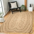 thumbnail image 4 of Teppich Homes Beige Geometric Pattern Wool Rug 6x10 - Perfect Area Rug for Hallway And Living Room, Tufted Carpet Style, 4 of 6