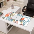 thumbnail image 3 of Pink Flowers and Blue Leaves Desk Mouse Pad Pad Mouse Waterproof Non Slip for Office Home Work Gaming Desktop Tables Mousepad Rubber Base Mousepad with Stitched Edges 35.4x15.7inches, 3 of 7