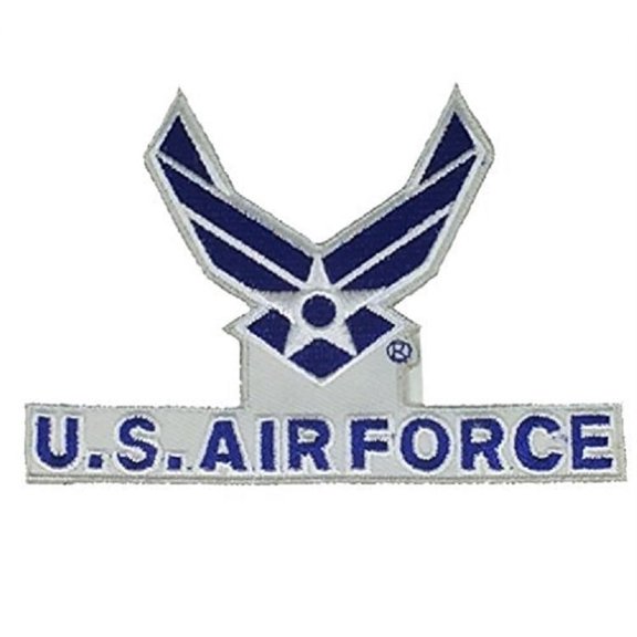 UNITED STATES AIR FORCE SYMBOL CUT OUT Patch - Blue/White - Veteran Owned Business.