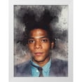 thumbnail image 2 of Stephen Chambers 25x32 White Modern Wood Framed Wall Art Titled - Basquiat Watercolor, 2 of 6