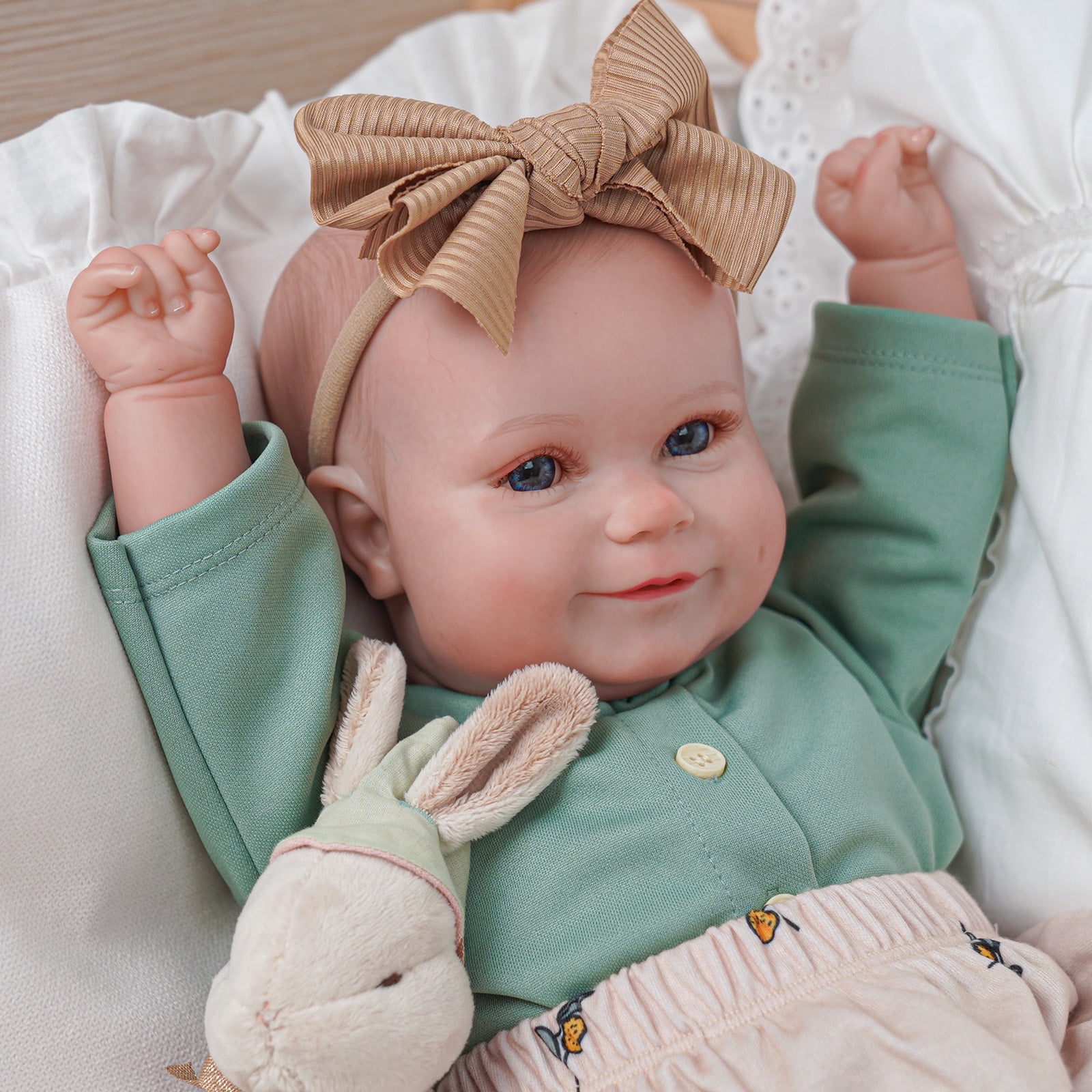 Rsgdolls Realistic Weighted Baby Doll, Lifelike Reborn, Full Silicone Vinyl Body, Newborn Girl, 20 inch