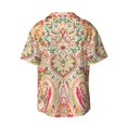 thumbnail image 6 of Lafuoo Indian Paisley 1 Pattern Men's Cuban Collar Short Sleeve Shirt, Button-Down Resort Beach Pocket Shirt-Small, 6 of 7