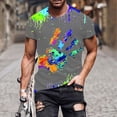 thumbnail image 1 of T-shirts Tendance pour Hommes pour l'Été Manches Courtes Col Rond Design Polyvalent Tenue Décontractée pour Toutes les Occasions, 1 of 3