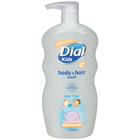 Dial Kids Body + Hair Wash, Peachy Clean, 24