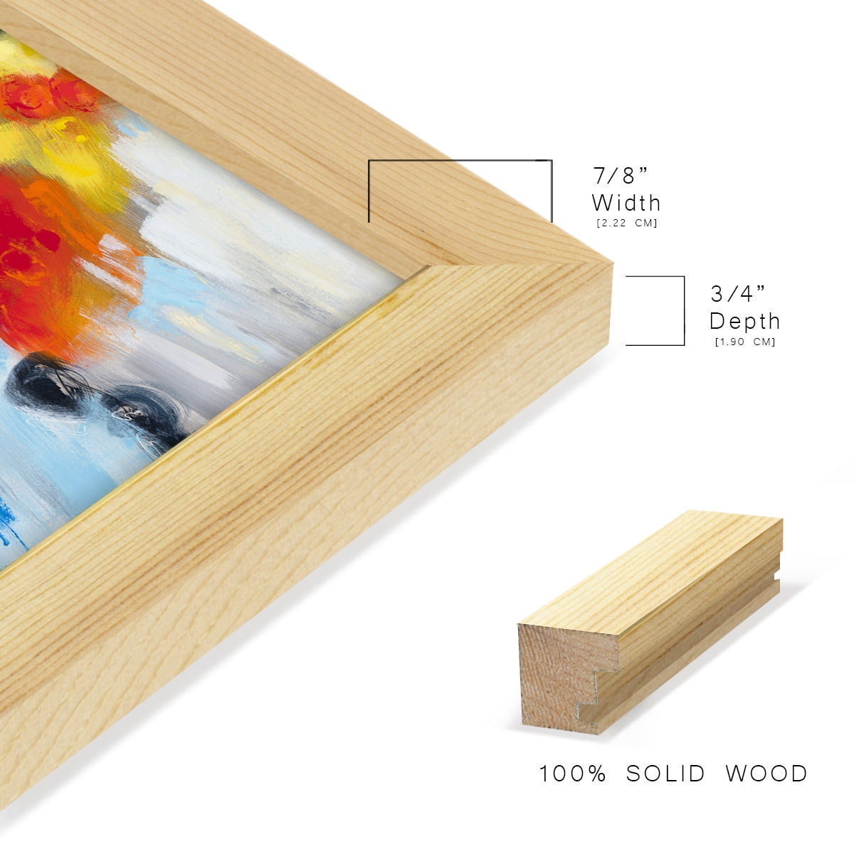 In the Loop I -Framed Print w/glass-Natural Wood
