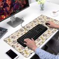 thumbnail image 2 of Long Mouse Pads for Desk,Beige Cow Flower Pattern Desk Mats on Top Of Desks, Desk Mouse Pad Extra Large with 3mm Non-Slip Base and Stitched Edge for Gaming,Office,Work,Home 31.5"x15.7", 2 of 6