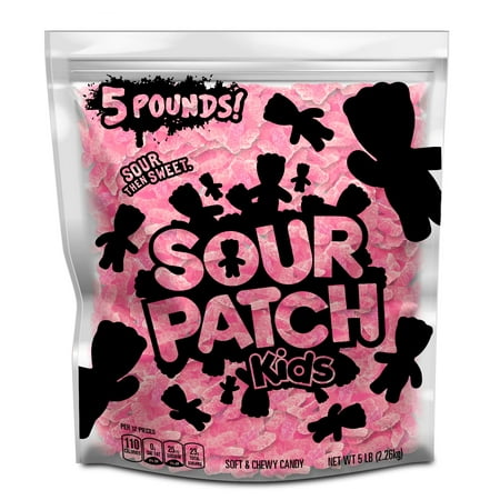 SOUR PATCH KIDS Pink Strawberry Soft &amp; Chewy Candy, Just Pink (5 LB Party Size Bag)