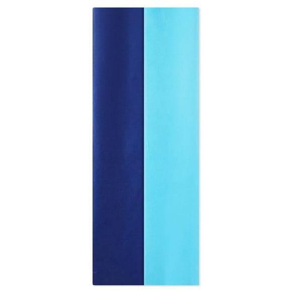 Hallmark Navy Blue and Turquoise Bulk Tissue Paper for Holiday Gift Wrapping (40 Sheets)
