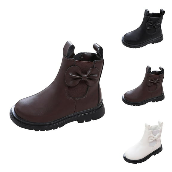 Boots for Girls Combat Boots Girls Boots Girls Leather Boots Shoes Non Breathable Short Stylish Design Durable Comfort and for Everyday Wear