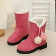 thumbnail image 4 of breaise Girls Winter Boots Mid-Calf Bowknot Booties Kids Lightweight Warm Plush Soft Velvet Girls Fancy Boots, 4 of 9
