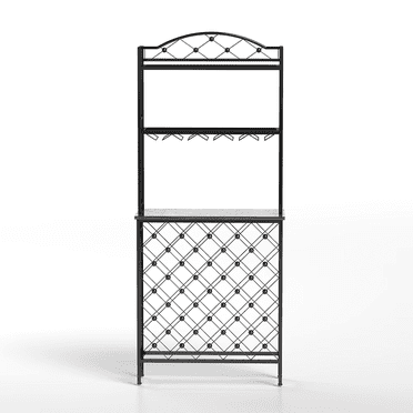 Roninkier Freestanding Floor Wine Rack,Tall Wine Holder Stand with Storage Shelves for Home Kitchen