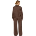 thumbnail image 6 of Renewold Sweatsuits Women 2 Piece Outfit Oversized Matching Tracksuit Sets Long Sleeve Top and High Waisted Wide Leg Sweatpants with Pockets Warm Fall Winter Outfits, Labrador Paw Print Brown, XS, 6 of 7