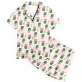 thumbnail image 1 of Ensemble de Pyjamas en Satin pour Garçons, Manches Courtes Imprimées, Pyjama Boutonné pour Filles, Ensemble de Pyjamas de Mode pour Filles, Pyjama pour Filles, Garçons, Filles, Mode, 1 of 4