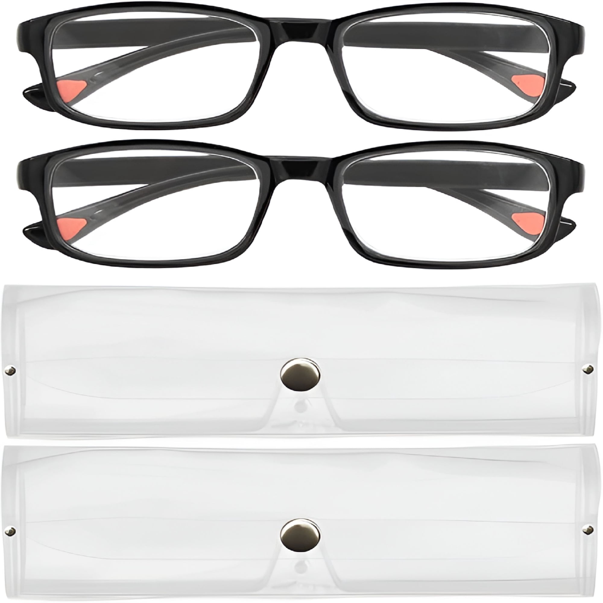 HBMYN 2 Pcs Auto Focus Glasses,Automatic Zoom Reading Intelligent Self Adjusting Presbyopia Anti-Blue Light Glass Adjustable Presbyopic Color-Changing Smart Look Far And Near for Men Women(Black)
