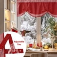 thumbnail image 5 of Christmas Red Linen Tie Up Valances Curtain, Greece Vintage Farmhouse Adjustable Rod Pocket Short Window Treatment Tie Up Curtains Valances for Kitchen Living Room Bathroom 42x12 Inches, 5 of 9