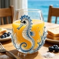 thumbnail image 2 of Gunhay Clearence Artisanal Blue Ringed Octopus Glassware 3D Octopus Stemless Wine Glasses, Handcrafted Marine Animal Bar Glass for Nature & Zoo Lovers(Seahorse), 2 of 5