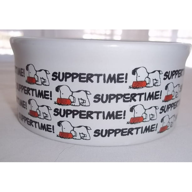 Snoopy Suppertime Small Dog Bowl Peanuts Small Dog Food Bowl By Peanuts Walmart Com
