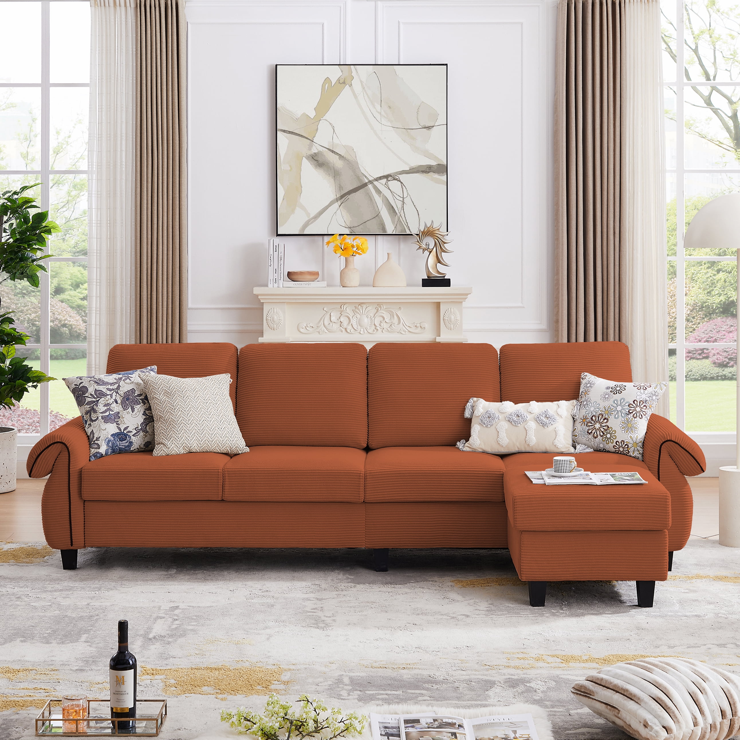 Jayseem Four Seater Combination Sofa with Footstool