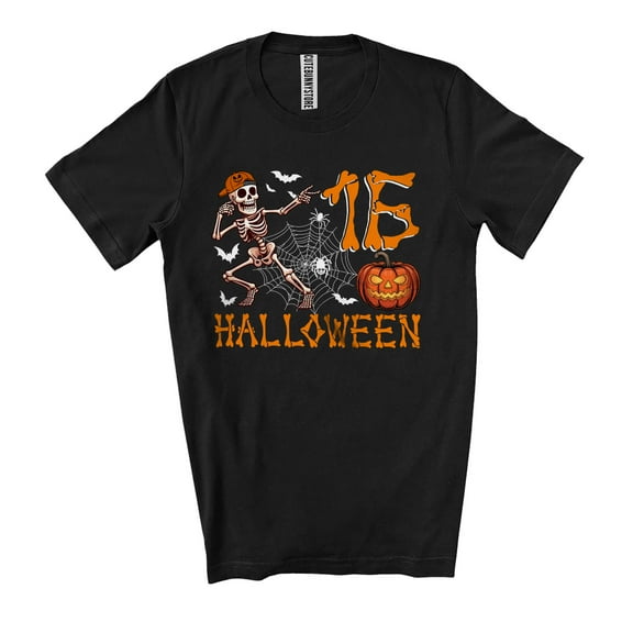 Halloween 16; Amusing 16th Birthday 16 Years Old Skeleton Pumpkin; Boys Family Group Unisex T-Shirt