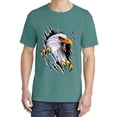 thumbnail image 2 of Wild Bobby, Torn Ripped Eagle Claws, Animal Lover, Garment-Dyed Washed Look Short Sleeve T-Shirt, Emerald, Small, 2 of 3