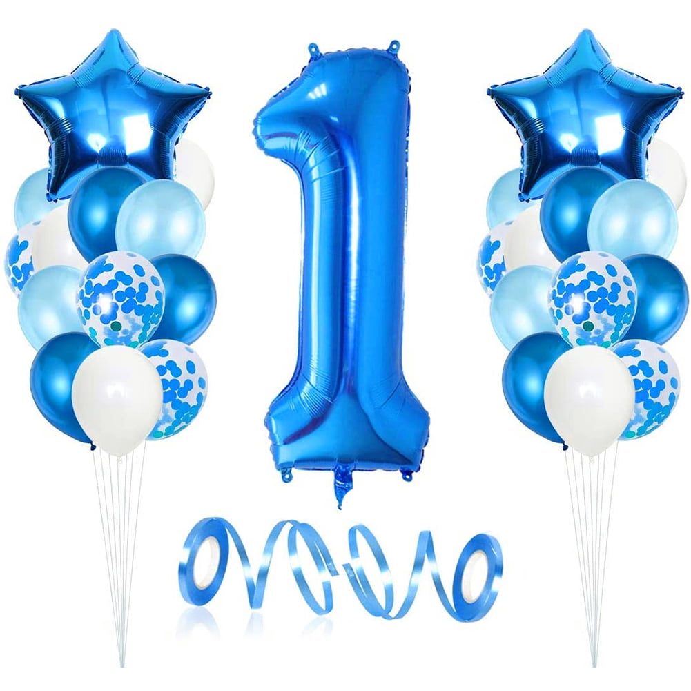 Yesfashion Birthday Decoration Balloon Blue Aluminum Film Balloon Set