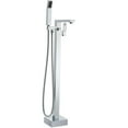 thumbnail image 1 of Quadrato Single Handle Freestanding Tub Faucet - with Hand Shower, Chrome, 1 of 2